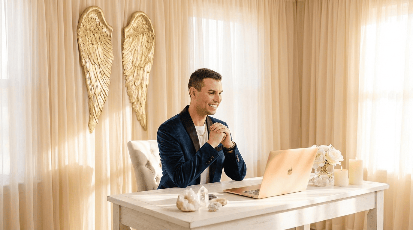 Matt Fraser sitting at a desk with a laptop.