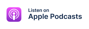 Purple Apple Podcasts icon with the text "Listen on Apple Podcasts" on a white background. No image of Matt Fraser present.